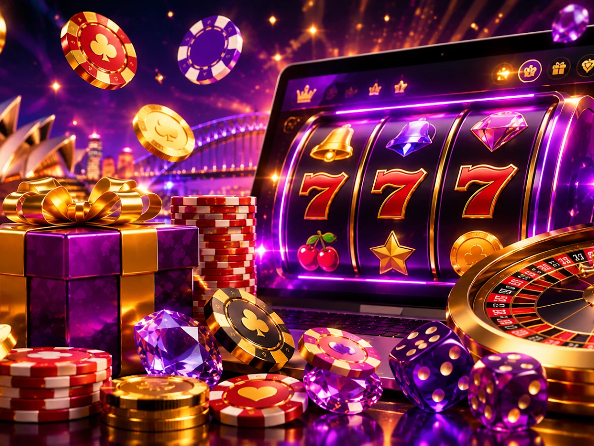 Ilustrasi layar slot mobile dengan reel dan efek cahaya